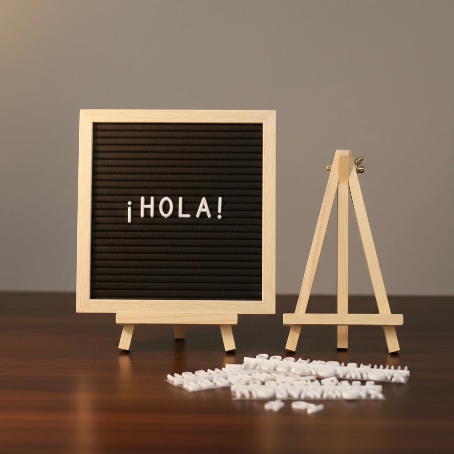 Message Board de Fieltro Negro con Letras Intercambiables