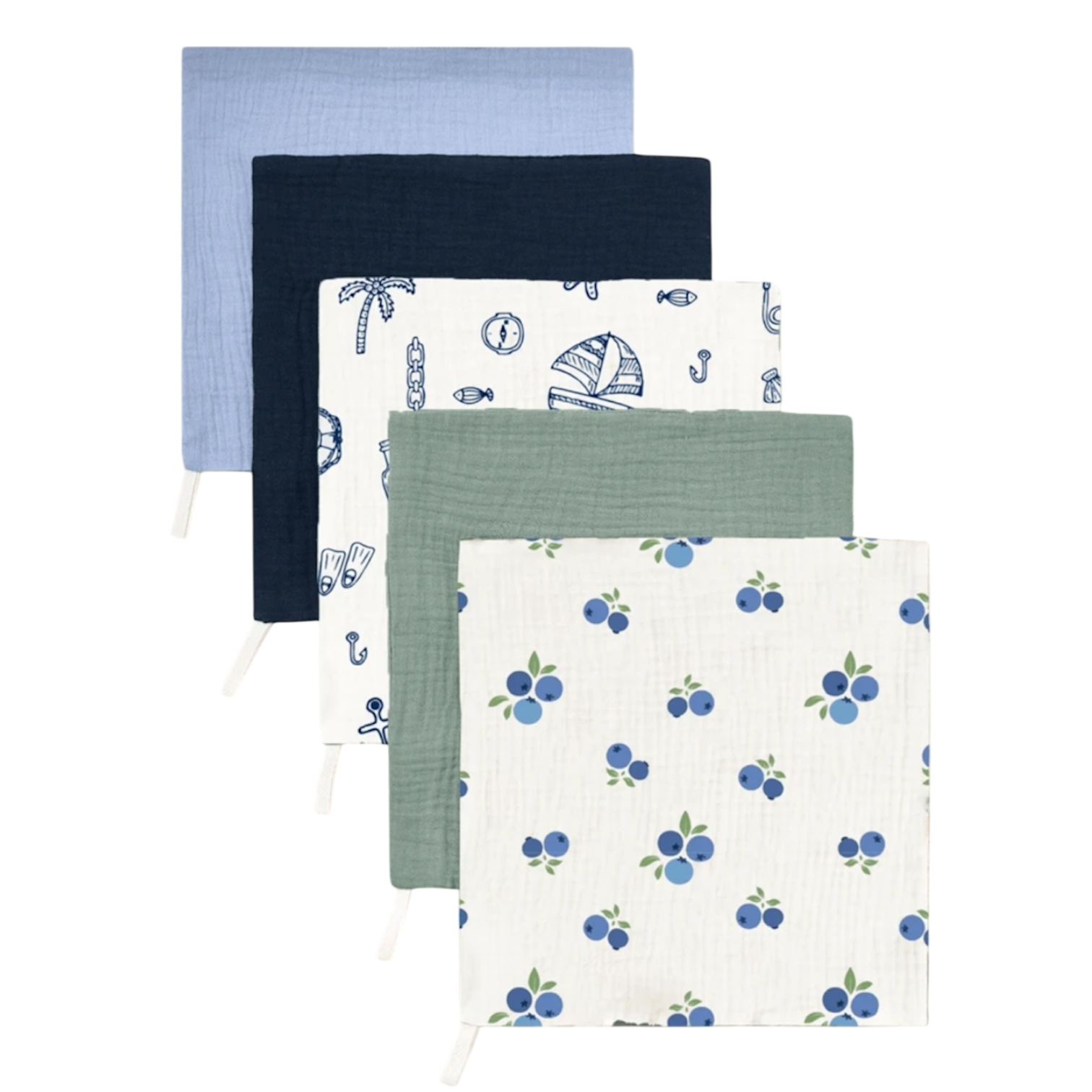 Set 5 Repetidores de Muselina 100% Algodón, Multiusos