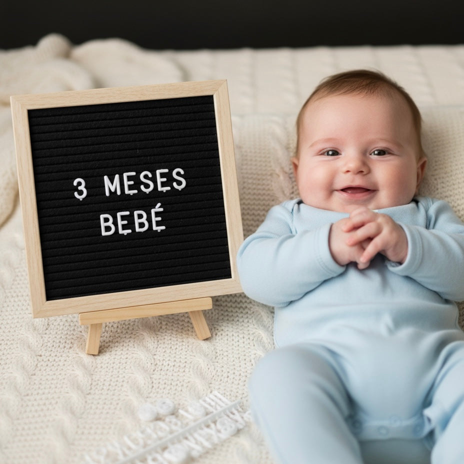 Message Board de Fieltro Negro con Letras Intercambiables
