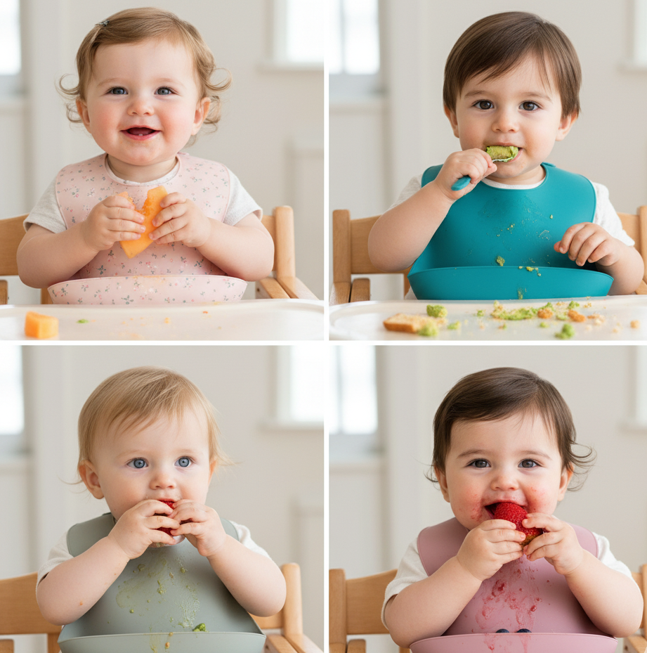 Babero entrenador de silicona ajustable