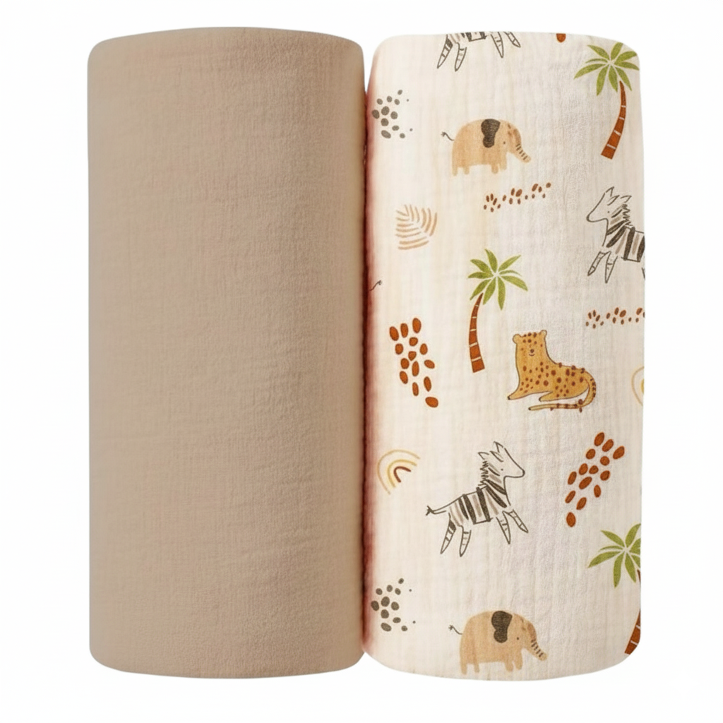 Set de 2 mantas de muselina – 100% algodón orgánico