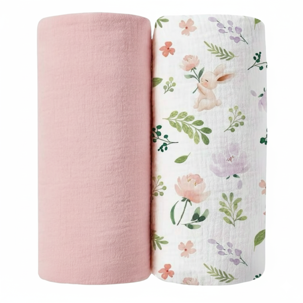 Set de 2 mantas de muselina – 100% algodón orgánico