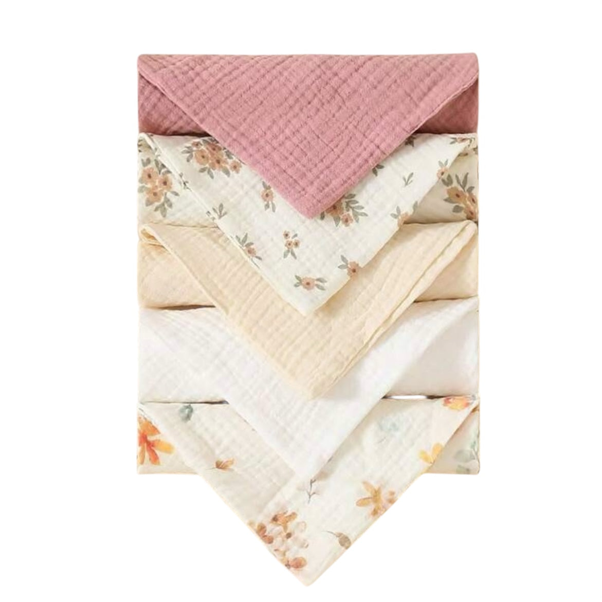 Set 5 Repetidores de Muselina 100% Algodón, Multiusos