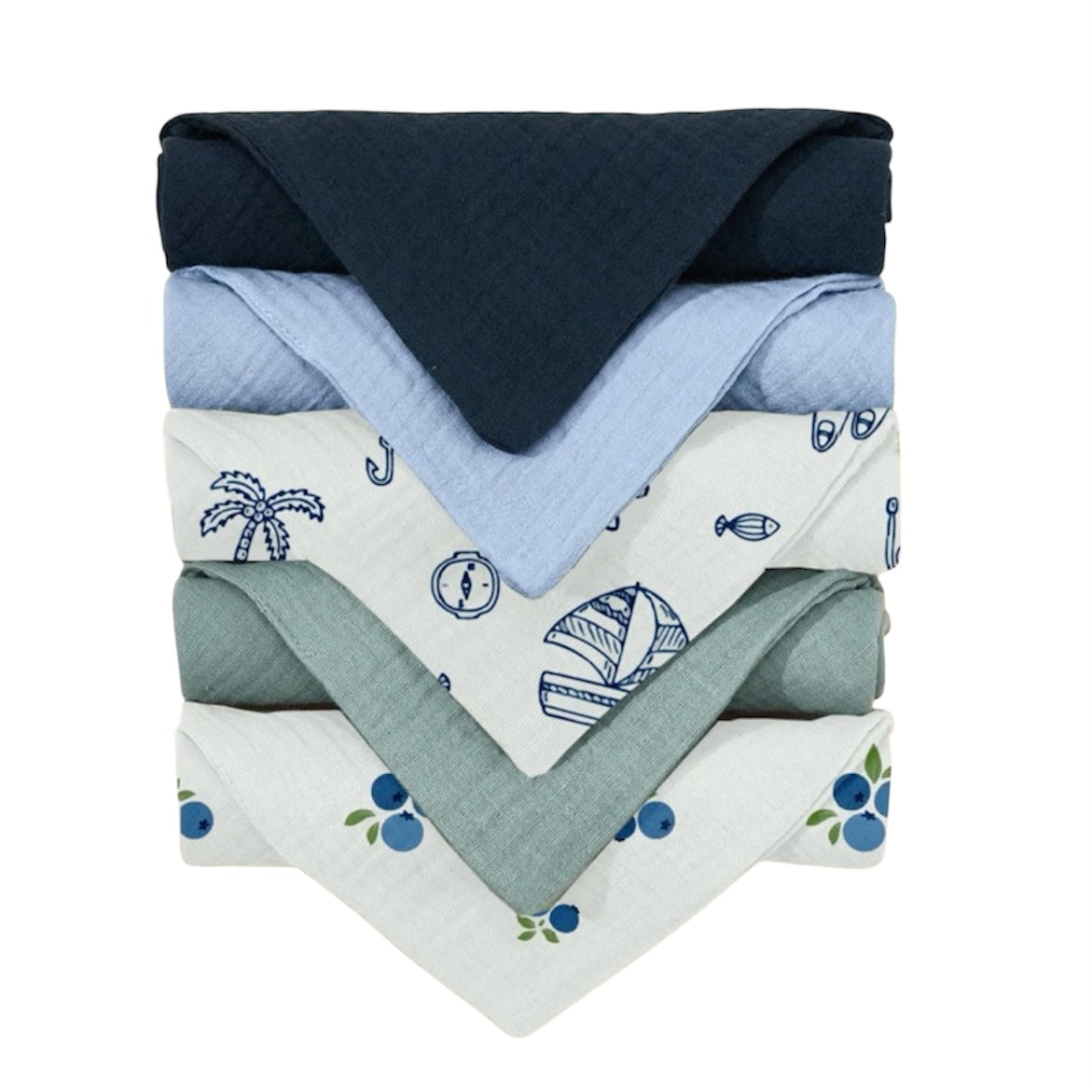 Set 5 Repetidores de Muselina 100% Algodón, Multiusos