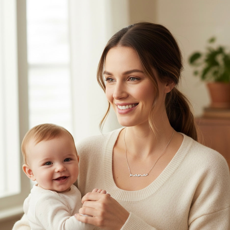 Collar mamá | Acero inoxidable plateado