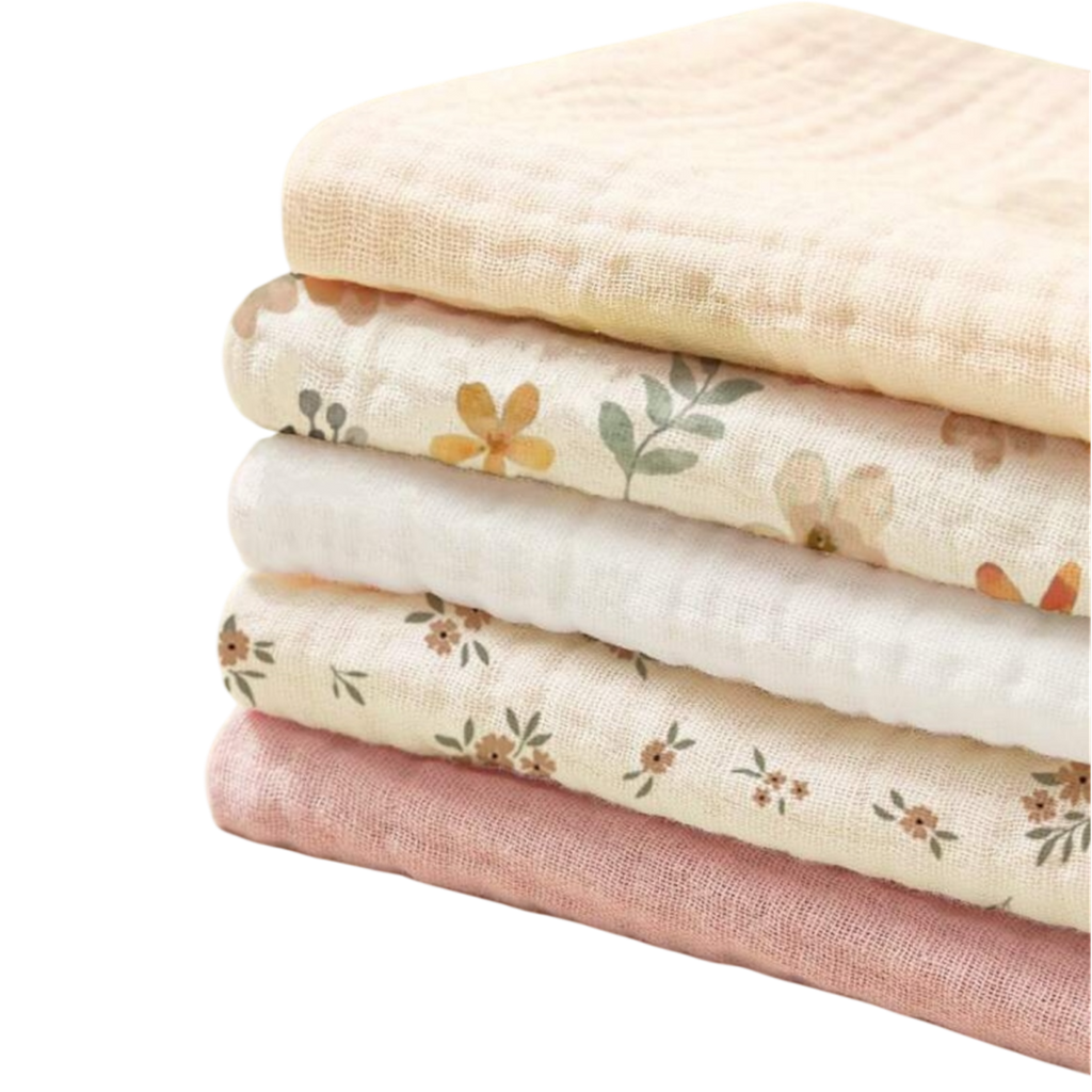 Set 5 Repetidores de Muselina 100% Algodón, Multiusos