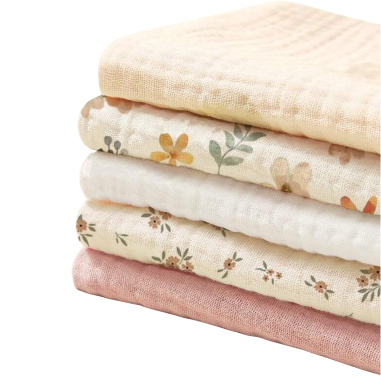 Set 5 Repetidores de Muselina 100% Algodón, Multiusos